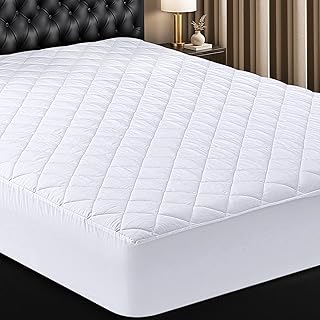 Utopia Bedding Quilted Fitted Mattress Pad, Queen Size, Elastic Fitted Mattress Topper Protector and Cover with Deep Poc