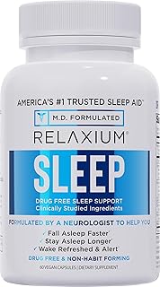 Relaxium Sleep Aid for Adults, Melatonin 5mg with Magnesium Glycinate, Sleep-Promoting Valerest & Ashwagandha, Non-Habit