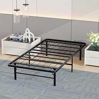 BestMassage | Twin Bed Frame | Metal | Heavy Duty Steel Slats with 6 Legs | Foldable | Sturdy, No Box Spring Needed | Ea