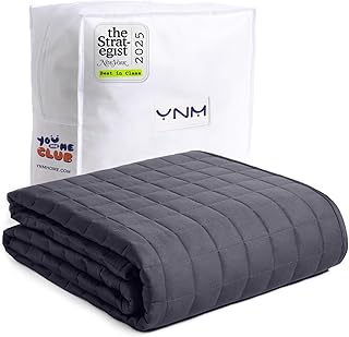 YnM 15lbs Weighted Blanket for Adults, Heavy Bed Throw Blanket with Cooling Glass Beads for All Season Use, Ideal for ~9