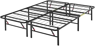 Amazon Basics Bed Frame with Ample Underbed Storage, Foldable Metal Platform, Sturdy Steel, No Box Spring Needed, 14 inc