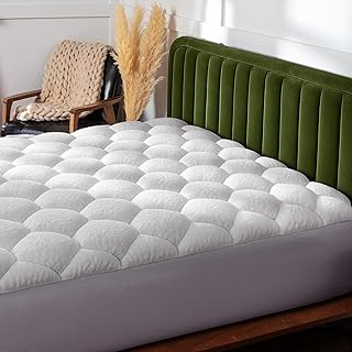 ViscoSoft Full Pillow Top Mattress Topper Pad - Soft Overstuffed Fiberfill Premium Support - Quilted Temperature Smart V