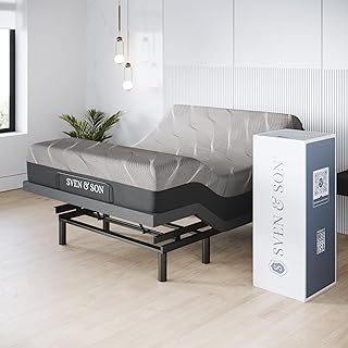 Sven & Son Harmony Adjustable Bed Base, Head and Foot Lift, Massage, Under-Bed Lights, USB, Gel Memory, Zero Gravity Sma
