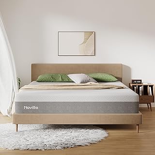 Novilla King Size Mattress, 12 Inch Gel Memory Foam King Mattress for Cool Night & Pressure Relief, Medium Plush Feel wi