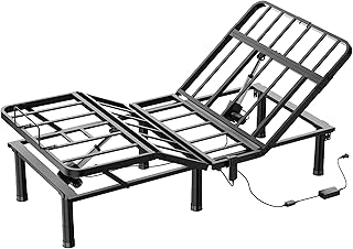 SunsGrove Twin XL Adjustable Bed Frame, Wired Remote Control, Independent Head and Foot Incline, Electric Bed Frame Base