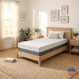 Celestial Sleep 8 Inch Twin Mattress, Made in The USA, CertiPUR-US®, Oeko-Tex®, and Fiberglass-Free™ Certified Cooling B