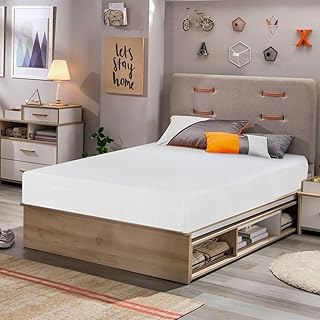 FDW | 5 Inch Twin Mattress | Medium Firm | Gel Memory Foam Mattress | White | Bed in a Box, CertiPUR-US Certified | Pres