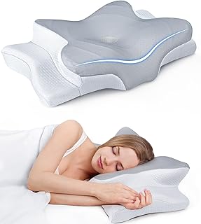 Ultra Pain Relief Cooling Pillow for Neck Support, Adjustable Cervical Pillow Cozy Sleeping, Odorless Ergonomic Contour 