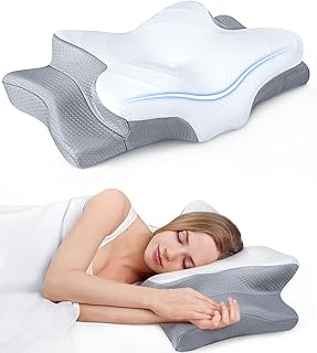 Ultra Pain Relief Cooling Pillow for Neck Support, Adjustable Cervical Pillow Cozy Sleeping, Odorless Ergonomic Contour