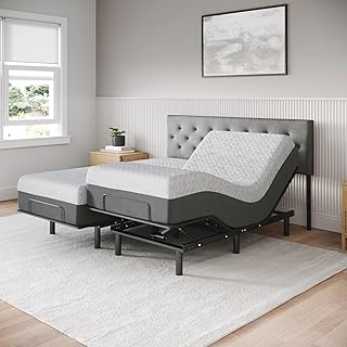 Celestial Aurora Adjustable Bed Base (Frame) + 10 inch Gel Memory Foam Mattress (Medium), Easy Assembly, Head and Foot L