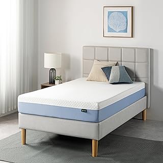 Zinus 8-Inch Twin Cooling Essential Memory Foam Mattress, White, Medium Feel, Fiberglass Free, Certified Safe Materials
