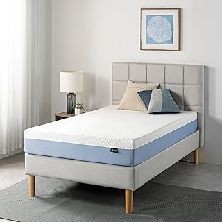 Zinus 8-Inch Twin Cooling Essential Memory Foam Mattress, White, Medium Feel, Fiberglass Free, Certified Safe Materials
