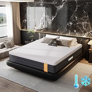 OhGeni 12 Inch Queen Size Mattress, Cooling Gel Memory Foam Bed Mattresses in a Box, Cool Touch Surface, Medium Feel, Er
