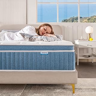 Rimensy Queen Mattress, 12 Inch Hybrid Mattress in a Box, Gel Memory Foam Mattress, Individually Wrapped Pocket Coils, Q