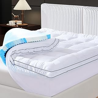 Twin XL Dual Layer 4 Inch Memory Foam Mattress Topper, Relax Body, Relieve Pain and Aid Sleep - 2 Inch Fluffy Pillow Top