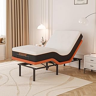 ESHINE Adjustable Bed Frame + 10 Inch Gel Memory Foam Mattress Twin XL Adjustable Bed Bluetooth APP Control, Wireless Re