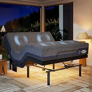 Marsail NS1 Massage Adjustable Base with Mattress Set, Queen Adjustable Bed Frame + 12-inch Cooling Gel Memory Foam Matt