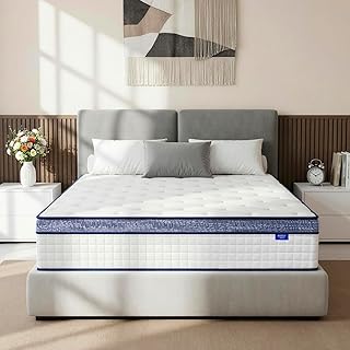 Queen Mattress, 12 Inch Hybrid Queen Size Mattresses in a Box, Memory Foam Individual Pocket Springs, Medium Firm Comfor