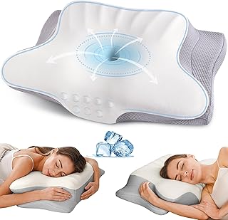 Cervical Neck Pillow for Pain Relief, Ergonomic Pillow Side Sleeper Pillow for Sleeping, Contour Memory Foam Pillows wit