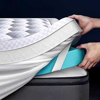5 Inch Mega Support Memory Foam Queen Mattress Topper for Pressure Relief, Dual Layer 2.5