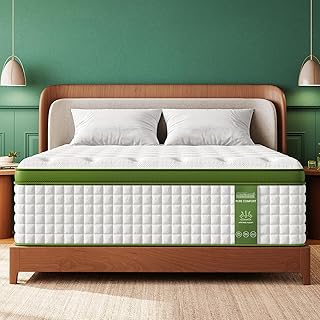 BedStory Extra Firm King Mattress 14 Inch, Hotel Collection Hybrid Mattresses with Zoned Lumbar Support, Extra Back & Hi