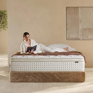 12 Inch King Size Mattress, Hybrid Zoned Support Pocket Coils & Cooling Memory Foam, Medium-Firm Feel with Strong Edge S