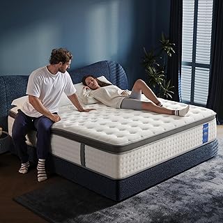 King Size Mattress,12 Inch King Mattress in a Box,Superior Hybrid with Gel Memory Foam or Back & Lumbar Support,100 Nigh