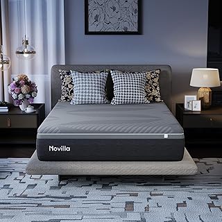 Novilla AiryFlow 12 Inch Queen Size Mattress, Gel Memory Foam Queen Mattress for Cool Night, Spinal Alignment & Pressure
